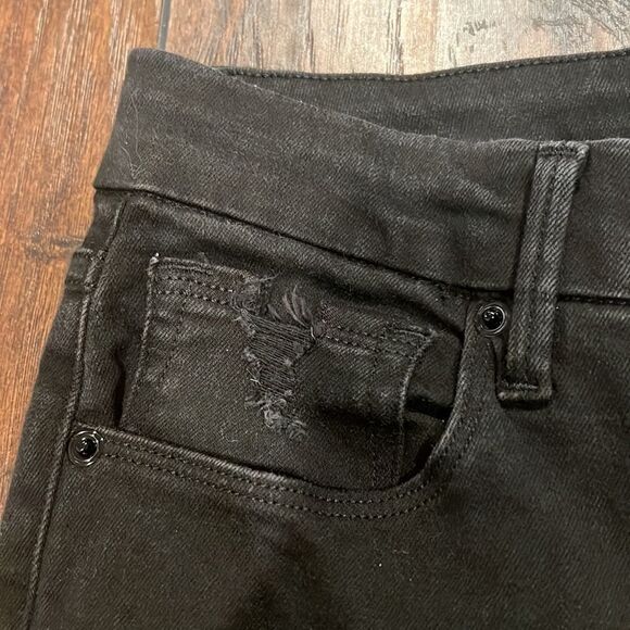 Good American good waist cropped black Jeans size 4 / 27 raw hem - Picture 3 of 11